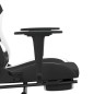 vidaXL Gaming-Stuhl mit Fußstütze Schwarz und Weiß Stoff vidaXL Gaming-Stuhl mit Fußstütze Schwarz und Weiß Stoff
