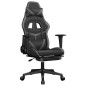 vidaXL Gaming-Stuhl mit Fußstütze Schwarz und Grau Kunstleder vidaXL Gaming-Stuhl mit Fußstütze Schwarz und Grau Kunstleder