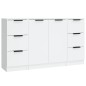 vidaXL Sideboards 3 Stk. Weiß Holzwerkstoff vidaXL Sideboards 3 Stk. Weiß Holzwerkstoff