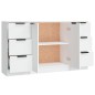 vidaXL Sideboards 3 Stk. Weiß Holzwerkstoff vidaXL Sideboards 3 Stk. Weiß Holzwerkstoff