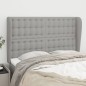 vidaXL Kopfteil mit Ohren Hellgrau 147x23x118/128 cm Stoff