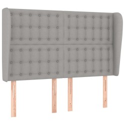 vidaXL Kopfteil mit Ohren Hellgrau 147x23x118/128 cm Stoff