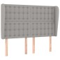vidaXL Kopfteil mit Ohren Hellgrau 147x23x118/128 cm Stoff