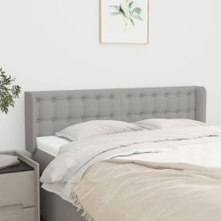 vidaXL Kopfteil mit Ohren Hellgrau 147x16x78/88 cm Stoff