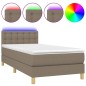 vidaXL Boxspringbett mit Matratze & LED Taupe 90x200 cm Stoff vidaXL Boxspringbett mit Matratze & LED Taupe 90x200 cm Stoff