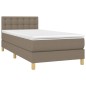 vidaXL Boxspringbett mit Matratze & LED Taupe 90x200 cm Stoff vidaXL Boxspringbett mit Matratze & LED Taupe 90x200 cm Stoff