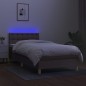 vidaXL Boxspringbett mit Matratze & LED Taupe 90x200 cm Stoff vidaXL Boxspringbett mit Matratze & LED Taupe 90x200 cm Stoff