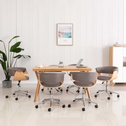 Drehbare Esszimmerstühle 6 Stk. Taupe Stoff