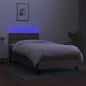 vidaXL Boxspringbett mit Matratze & LED Taupe 90x200 cm Stoff vidaXL Boxspringbett mit Matratze & LED Taupe 90x200 cm Stoff