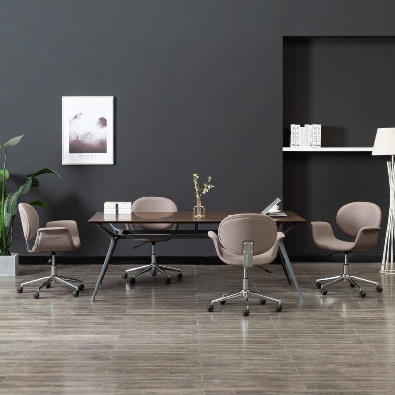 Drehbare Esszimmerstühle 4 Stk. Taupe Stoff Drehbare Esszimmerstühle 4 Stk. Taupe Stoff