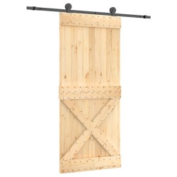 vidaXL Schiebetür mit Beschlag 90x210 cm Massivholz Kiefer