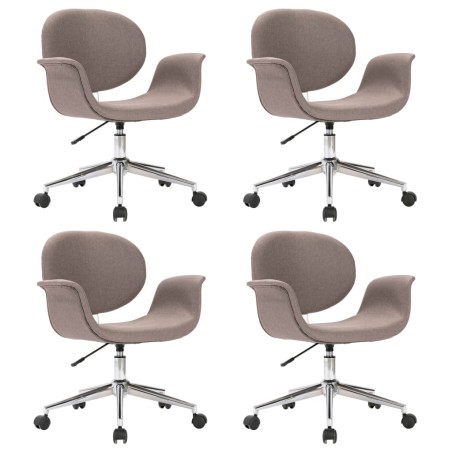 Drehbare Esszimmerstühle 4 Stk. Taupe Stoff