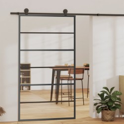 vidaXL Schiebetür mit Beschlag ESG-Glas & Aluminium 102x205 cm    