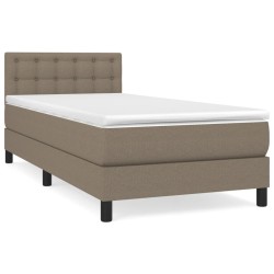 vidaXL Boxspringbett mit Matratze Taupe 90x200 cm Stoff