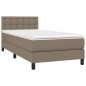 vidaXL Boxspringbett mit Matratze Taupe 90x200 cm Stoff vidaXL Boxspringbett mit Matratze Taupe 90x200 cm Stoff