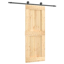vidaXL Schiebetür mit Beschlag 80x210 cm Massivholz Kiefer
