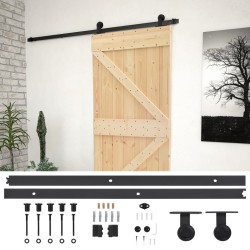 vidaXL Schiebetür mit Beschlag 80x210 cm Kiefer Massivholz