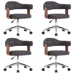 Drehbare Esszimmerstühle 4 Stk. Grau Bugholz und Stoff