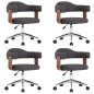 Drehbare Esszimmerstühle 4 Stk. Grau Bugholz und Stoff Drehbare Esszimmerstühle 4 Stk. Grau Bugholz und Stoff