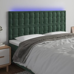 vidaXL LED Kopfteil Dunkelgrün 160x5x118/128 cm Samt