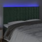 vidaXL LED Kopfteil Dunkelgrün 160x5x118/128 cm Samt