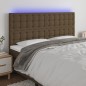 vidaXL LED Kopfteil Dunkelbraun 160x5x118/128 cm Stoff