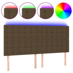 vidaXL LED Kopfteil Dunkelbraun 160x5x118/128 cm Stoff