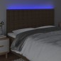 vidaXL LED Kopfteil Dunkelbraun 160x5x118/128 cm Stoff
