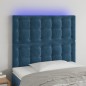 vidaXL LED Kopfteil Dunkelblau 80x5x118/128 cm Samt