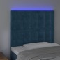 vidaXL LED Kopfteil Dunkelblau 80x5x118/128 cm Samt