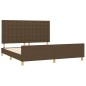 vidaXL Bettgestell mit Kopfteil Dunkelbraun 160x200 cm Stoff vidaXL Bettgestell mit Kopfteil Dunkelbraun 160x200 cm Stoff