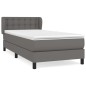 vidaXL Boxspringbett mit Matratze Grau 100x200 cm Kunstleder vidaXL Boxspringbett mit Matratze Grau 100x200 cm Kunstleder