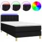 vidaXL Boxspringbett mit Matratze & LED Schwarz 80x200 cm Stoff vidaXL Boxspringbett mit Matratze & LED Schwarz 80x200 cm Stoff