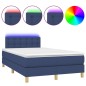 vidaXL Boxspringbett mit Matratze & LED Blau 120x200 cm Stoff vidaXL Boxspringbett mit Matratze & LED Blau 120x200 cm Stoff