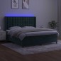 vidaXL Boxspringbett mit Matratze & LED Dunkelgrün 160x200 cm Samt vidaXL Boxspringbett mit Matratze & LED Dunkelgrün 160x200 cm Samt