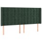 vidaXL Boxspringbett mit Matratze & LED Dunkelgrün 160x200 cm Samt vidaXL Boxspringbett mit Matratze & LED Dunkelgrün 160x200 cm Samt