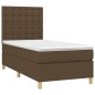 vidaXL Boxspringbett mit Matratze & LED Dunkelbraun 80x200 cm Stoff vidaXL Boxspringbett mit Matratze & LED Dunkelbraun 80x200 cm Stoff