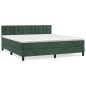 vidaXL Boxspringbett mit Matratze Dunkelgrün 160x200 cm Samt vidaXL Boxspringbett mit Matratze Dunkelgrün 160x200 cm Samt