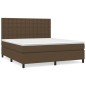vidaXL Boxspringbett mit Matratze Dunkelbraun 160x200 cm Stoff vidaXL Boxspringbett mit Matratze Dunkelbraun 160x200 cm Stoff