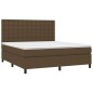 vidaXL Boxspringbett mit Matratze Dunkelbraun 160x200 cm Stoff vidaXL Boxspringbett mit Matratze Dunkelbraun 160x200 cm Stoff