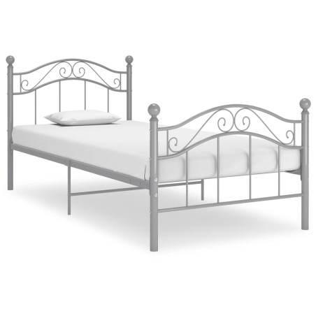 vidaXL Bett Grau Metall 100x200 cm