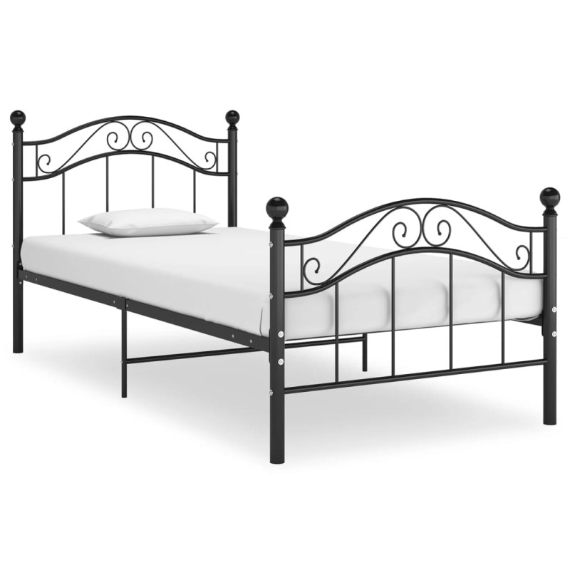 vidaXL Bett Schwarz Metall 100x200 cm vidaXL Bett Schwarz Metall 100x200 cm