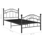 vidaXL Bett Schwarz Metall 100x200 cm vidaXL Bett Schwarz Metall 100x200 cm
