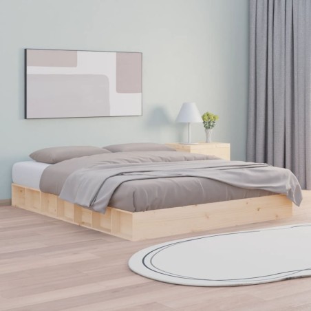 vidaXL Massivholzbett 120x200 cm