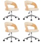 Drehbare Esszimmerstühle 4 Stk. Creme Bugholz und Kunstleder Drehbare Esszimmerstühle 4 Stk. Creme Bugholz und Kunstleder