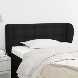 vidaXL Kopfteil mit Ohren Schwarz 83x23x78/88 cm Stoff