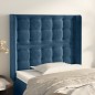 vidaXL Kopfteil mit Ohren Dunkelblau 83x16x118/128 cm Samt