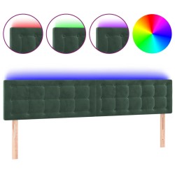 vidaXL LED Kopfteil Dunkelgrün 160x5x78/88 cm Samt