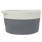 vidaXL Aufbewahrungskorb Grau und Weiß Ø40x25 cm Baumwolle vidaXL Aufbewahrungskorb Grau und Weiß Ø40x25 cm Baumwolle