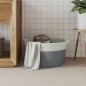 vidaXL Aufbewahrungskorb Grau und Weiß Ø40x25 cm Baumwolle vidaXL Aufbewahrungskorb Grau und Weiß Ø40x25 cm Baumwolle